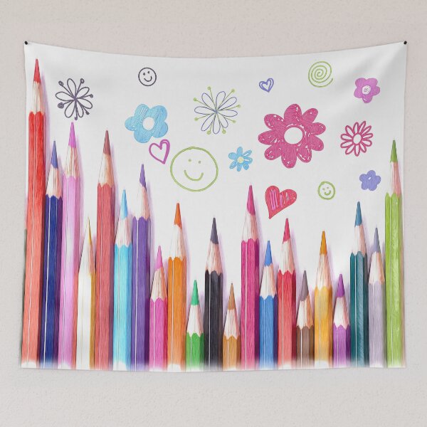 Item preview, Fun Coloured pencils sketched doodle art designed and sold by Inktown.