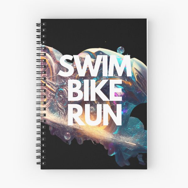 Item preview, Swim Bike Run Triathlon White on Black Cyber Fairy Grunge, Ghostcore, wide-angle, Cinema4D rendering designed and sold by Triathlongram.