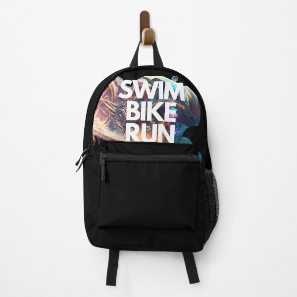 Item preview, Swim Bike Run Triathlon White on Black Cyber Fairy Grunge, Ghostcore, wide-angle, Cinema4D rendering designed and sold by Triathlongram.