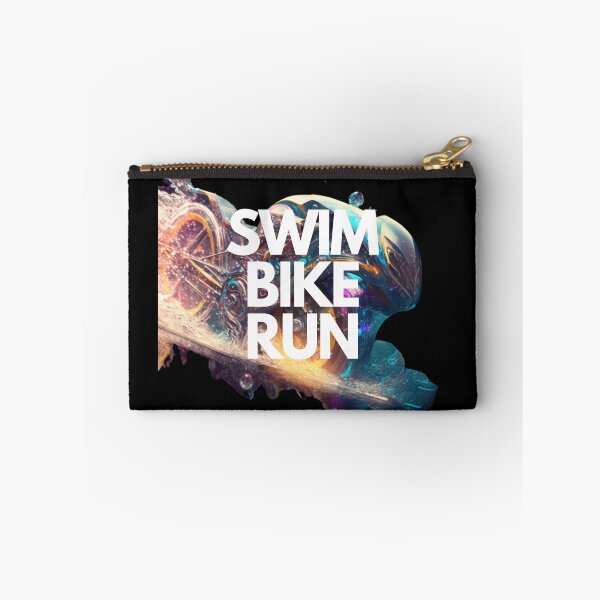 Item preview, Swim Bike Run Triathlon White on Black Cyber Fairy Grunge, Ghostcore, wide-angle, Cinema4D rendering designed and sold by Triathlongram.