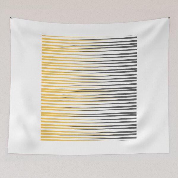 Item preview,  Yellow and Gray Lines designed and sold by DamarisArtDecor.