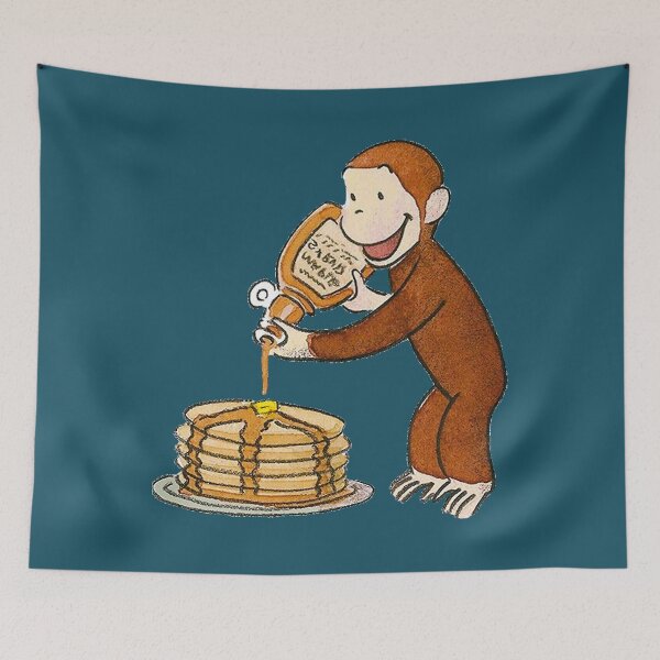 Item preview, Curious George making pancakes   designed and sold by HarleyAkhtar.