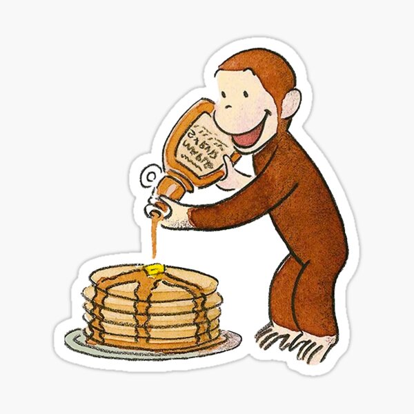 Item preview, Curious George making pancakes   designed and sold by HarleyAkhtar.
