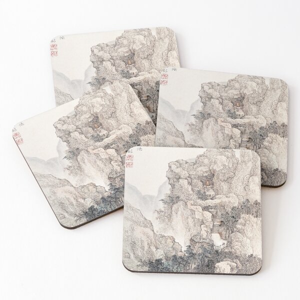 Item preview, Japanese rocky landscape designed and sold by stripedcarpet.