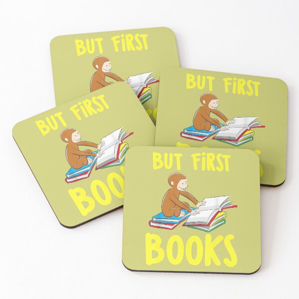 Item preview, Curious George Reading But First Books. designed and sold by HarleyAkhtar.
