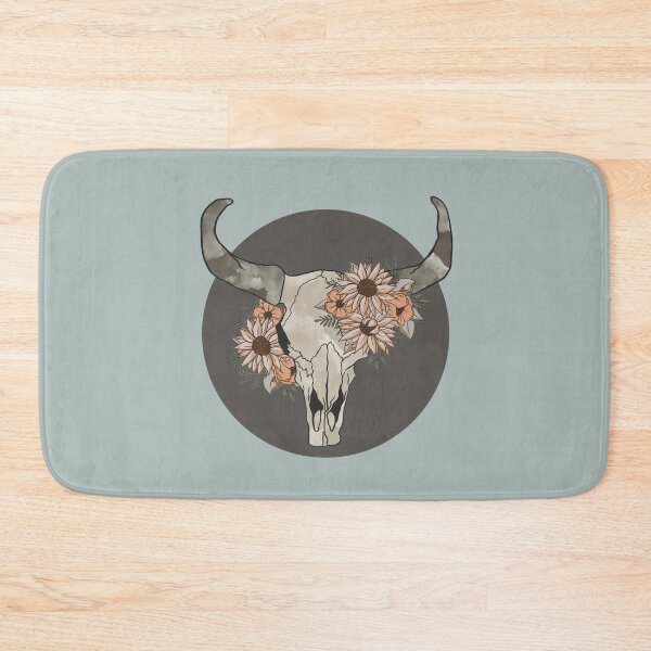 Item preview, Western Steer Skull with Sunflowers designed and sold by l-n-designs.