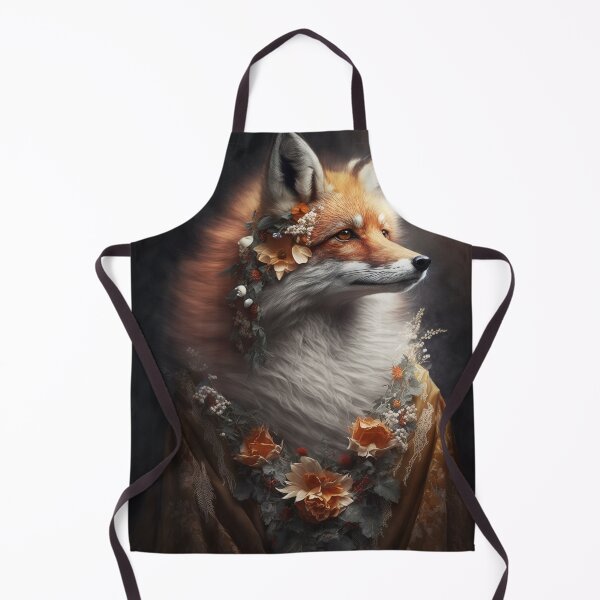 Artikelvorschau, Porträt des roten Fuchses, der ein schönes Kleid und Blumen trägt. KI-generierte Illustration. entworfen und verkauft von svetlanna.