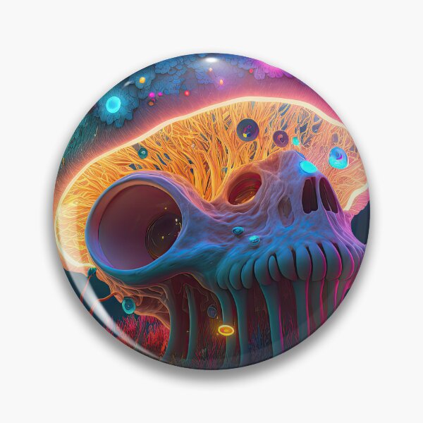Artikelvorschau, Glühender Trippy-Schädel-Pilz entworfen und verkauft von SeedDesign.