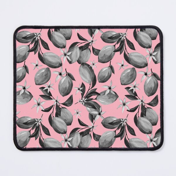 Item preview, Black and white lemon pattern on pink designed and sold by pinkyfish1010.