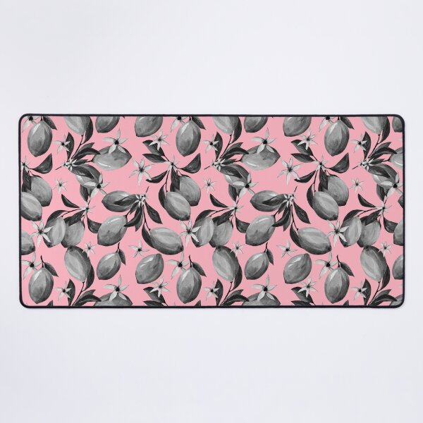 Item preview, Black and white lemon pattern on pink designed and sold by pinkyfish1010.