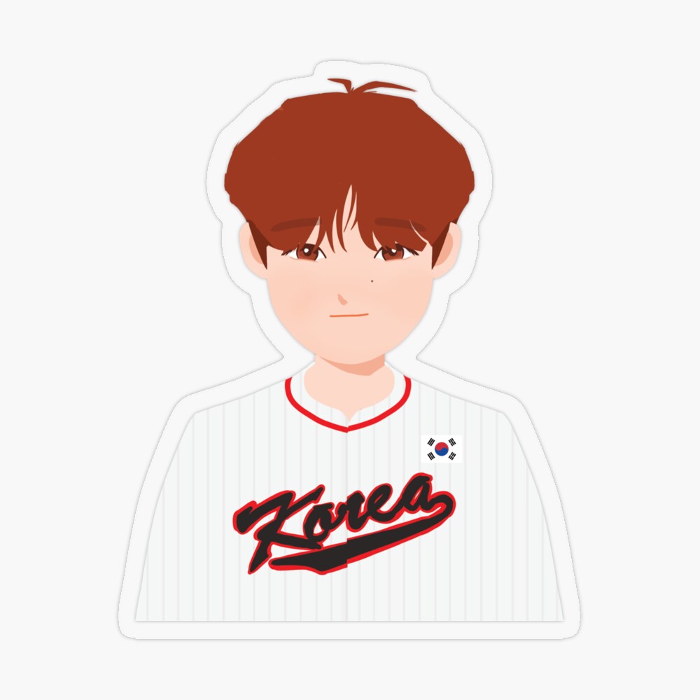 BTS wearing Baseball Jersey