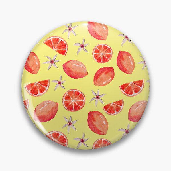 Item preview, Orange pink lemon pattern on bright yellow designed and sold by pinkyfish1010.