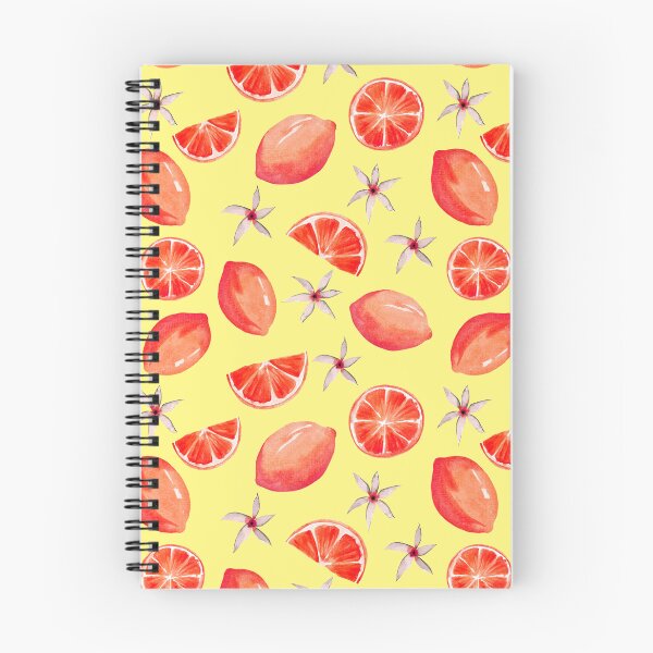 Item preview, Orange pink lemon pattern on bright yellow designed and sold by pinkyfish1010.