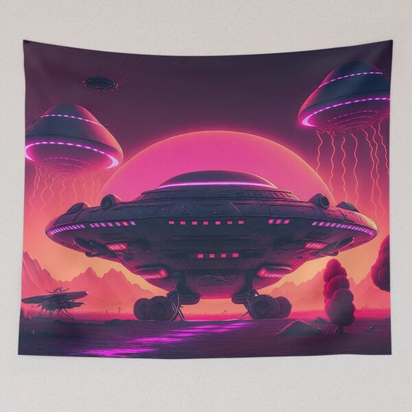 Item preview, Neon Invasion: Close Encounters of the Synthwave Kind designed and sold by Mullet Monkey.