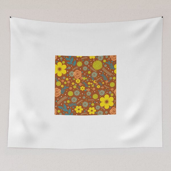 Item preview, Colorful Floral Brown  Background  designed and sold by Nicesiri.