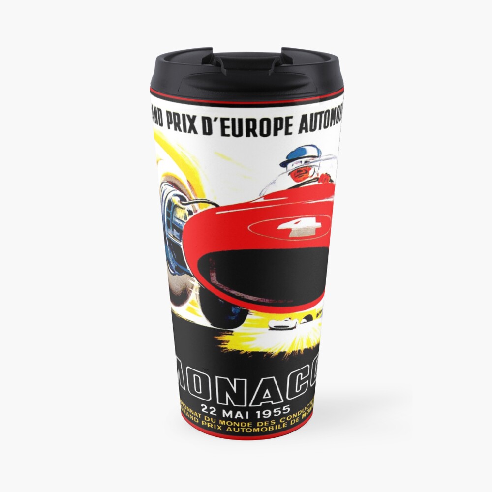MONACO : Vintage 1955 Grand Prix Auto Racing Advertising Print Print Travel Mug