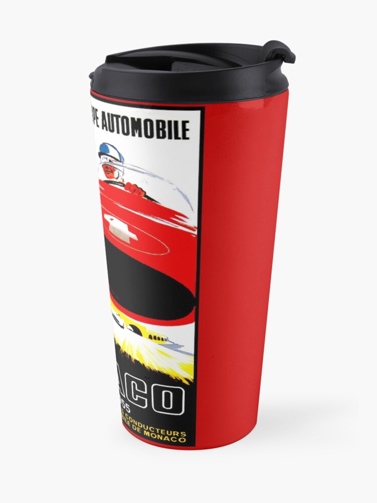Alternate view of MONACO : Vintage 1955 Grand Prix Auto Racing Advertising Print Print Travel Mug