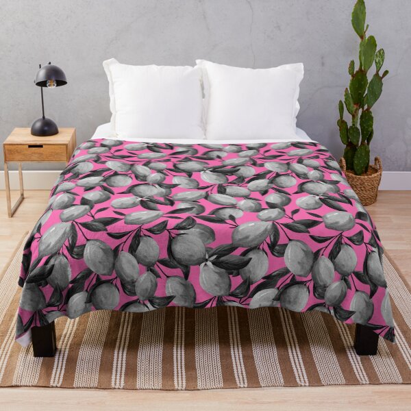 Item preview, Vintage lemons on pink pattern designed and sold by pinkyfish1010.