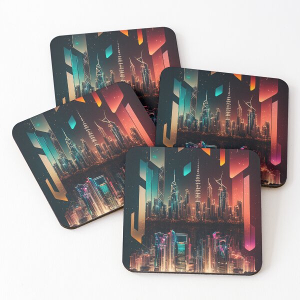 Item preview, Colorful smart city skyline with skyscrapers in the future designed and sold by Marc Alexander Kunze.