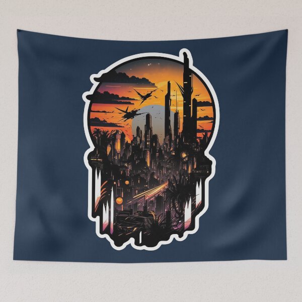 Item preview, Cyber-Cityscape Sunset designed and sold by DreamsGD.