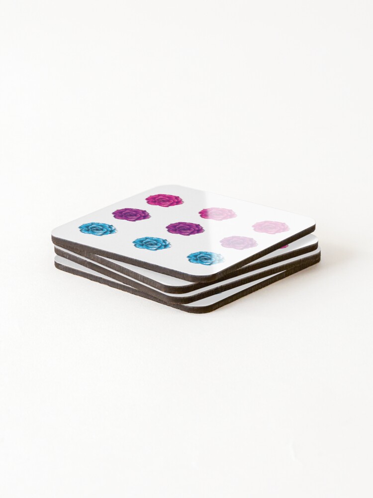 Thumbnail 4 of 5, Coasters (Set of 4), Mini Roses Design 1 designed and sold by Heezel.