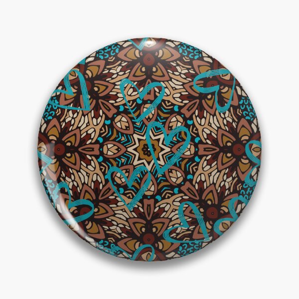 Item preview, Just a brown pattern with blue hearts. - wild pattern designed and sold by K.M. Creations.