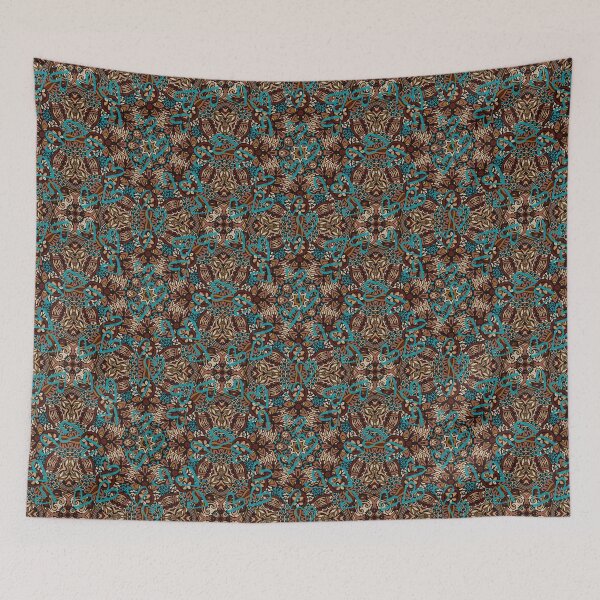 Item preview, Just a brown pattern with blue hearts. - wild pattern designed and sold by K.M. Creations.