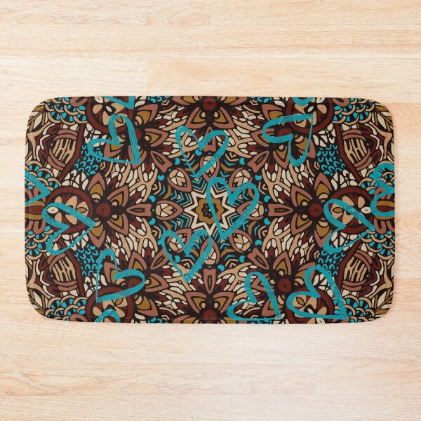 Item preview, Just a brown pattern with blue hearts. - wild pattern designed and sold by K.M. Creations.