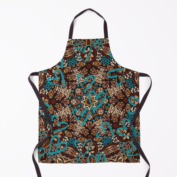 Item preview, Just a brown pattern with blue hearts. - wild pattern designed and sold by K.M. Creations.
