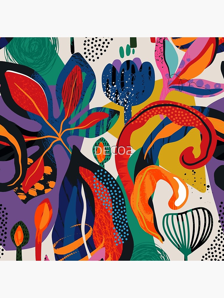 Thumbnail 4 of 4, Pillow, Modern Trendy Colorful Abstract Floral And Leaves designed and sold by DEC02.