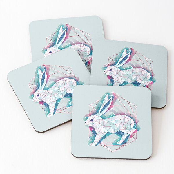 Item preview, Geometric running rabbit designed and sold by etherElric.