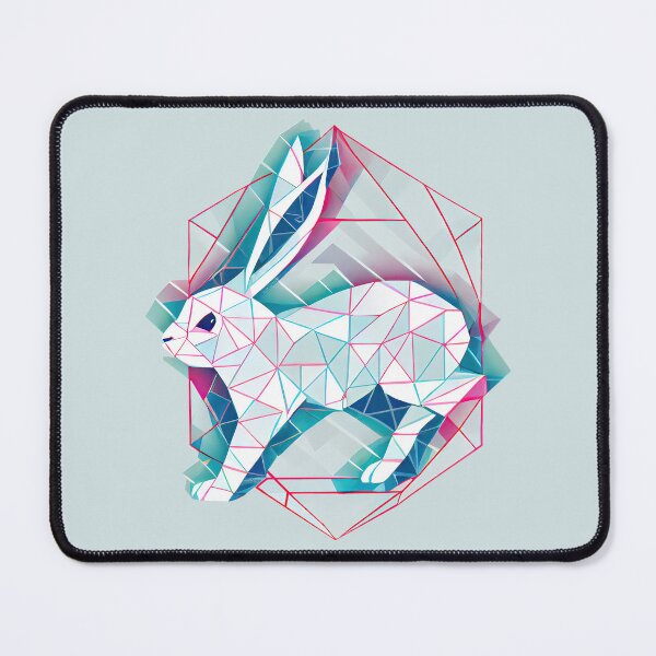 Item preview, Geometric running rabbit designed and sold by etherElric.