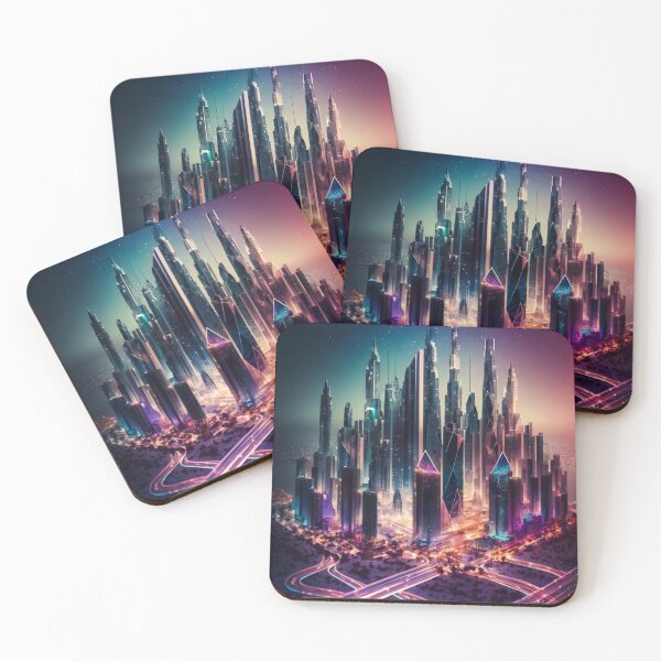 Item preview, Smart City Skyline colorful with skyscrapers in the future designed and sold by Marc Alexander Kunze.