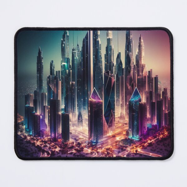 Item preview, Smart City Skyline colorful with skyscrapers in the future designed and sold by Marc Alexander Kunze.