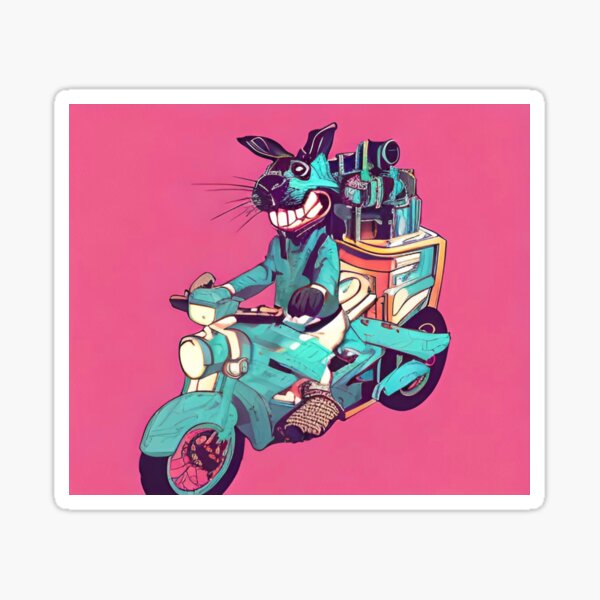 Sticker: Cartoon Moped
