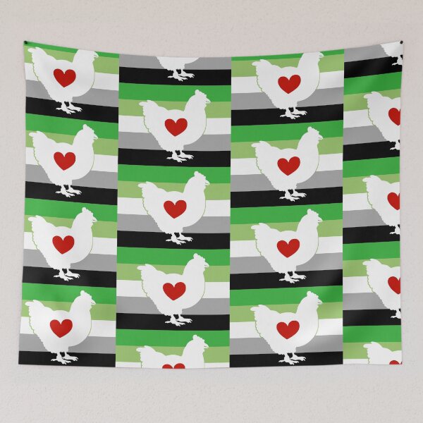 Item preview, Chicken Lover - LGBTQ Aromantic Flag Heart 01 designed and sold by Puddmuppy.