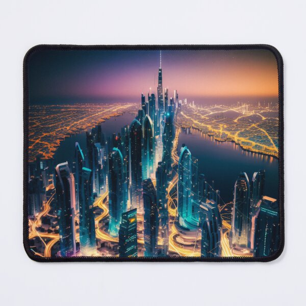 Item preview, Skyline colorful purple touch with skyscrapers in the future designed and sold by Marc Alexander Kunze.