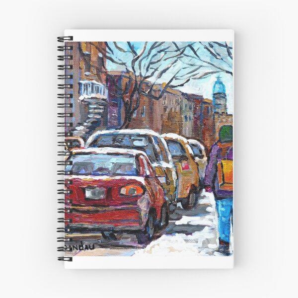 Item preview, WINTER IN THE CITY MONTREAL VERDUN RUE WELLINGTON WINTER SCENE PAINTING C SPANDAU CANADIAN ARTIST designed and sold by Carole  Spandau.