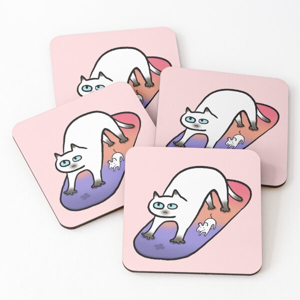 Item preview, Cat on Yoga Mat Sticker designed and sold by SSAlleyhouse.