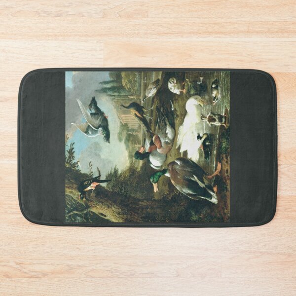 Item preview, A Peacock, Pigeon, Ducks And Other Birds In a Garden Setting by Melchior d'Hondecoeter (digitally enhanced) designed and sold by Amanda1775.