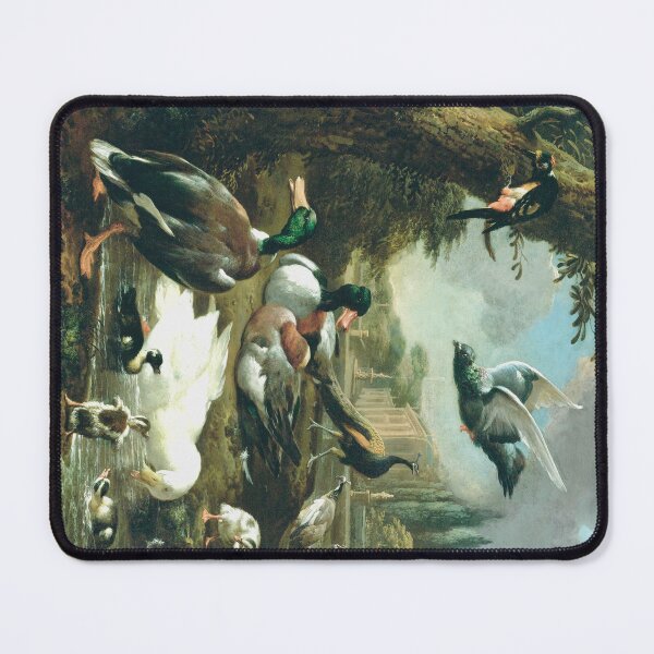 Item preview, A Peacock, Pigeon, Ducks And Other Birds In a Garden Setting by Melchior d'Hondecoeter (digitally enhanced) designed and sold by Amanda1775.