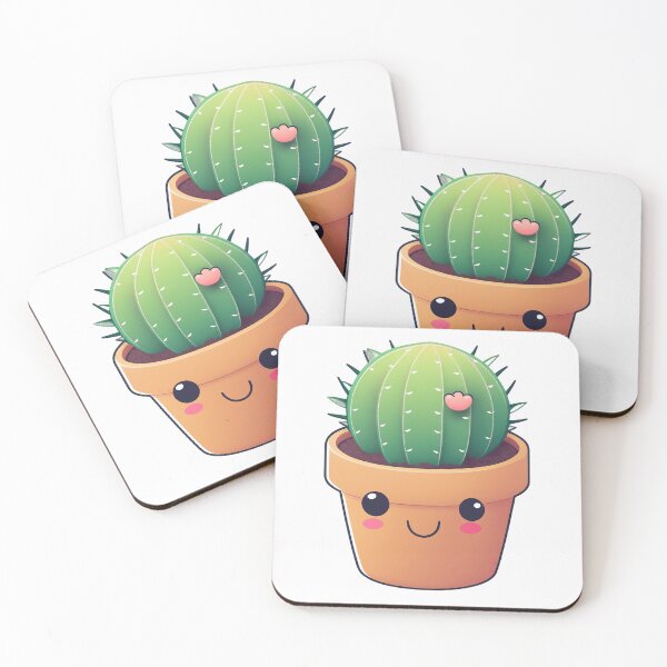 Item preview, A smiling potted cactus designed and sold by fractalkuzy.