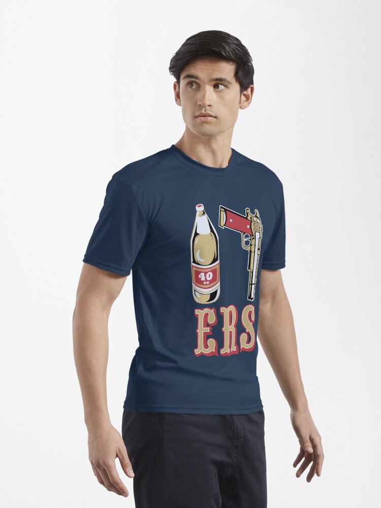 ShirtBANC Mens Golden Empire Shirt 40 Oz Bottle 9 MM Gold Gun