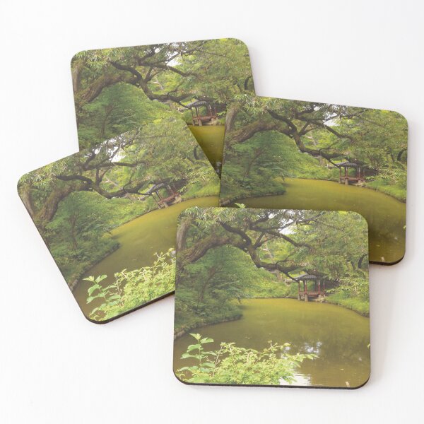 Item preview, Garden with a Body of Water (large canvas) designed and sold by Bernsberry Illustrations.
