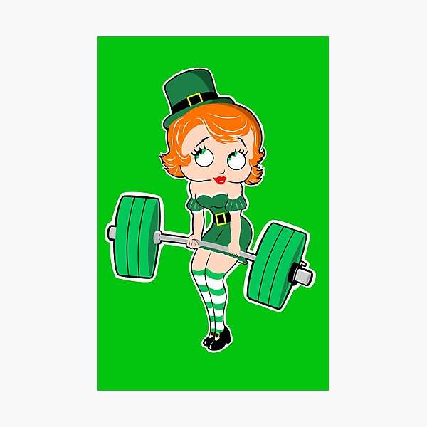 Item preview, Weightlifting girl, St.Patricks fitness, fitness girl designed and sold by Tim Addison.