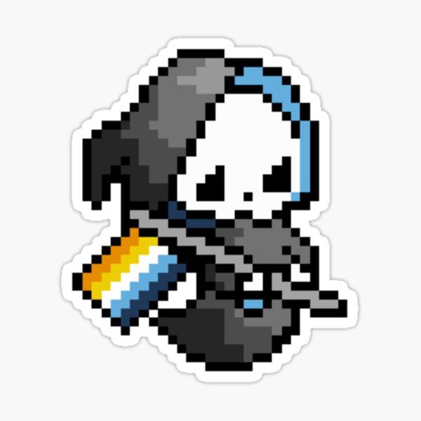Artikel-Vorschau von Grim Reaper holding an Aroace flag, designt und verkauft von LunariaFlower.