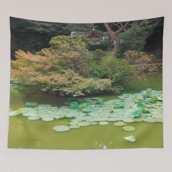 Item preview, Lotus Pond (large canvas) designed and sold by Bernsberry Illustrations.