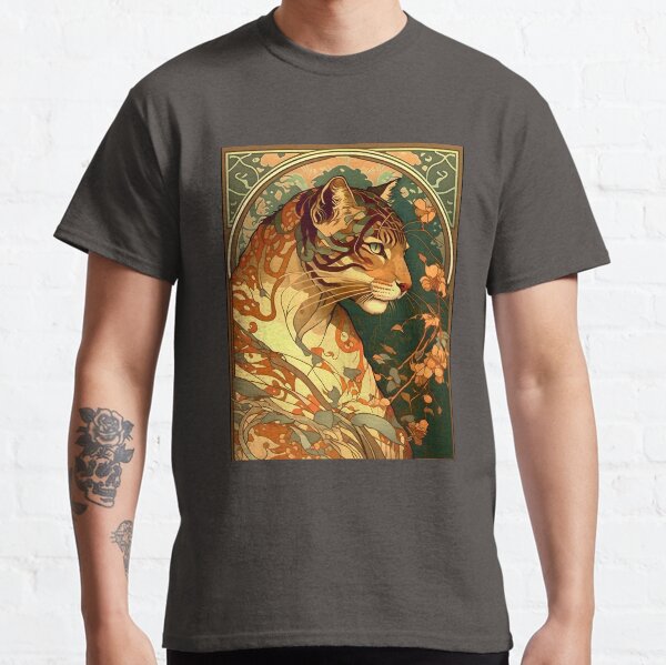 Item preview, Vintage Art Nouveau Alphonse Mucha Inspired Tiger Design designed and sold by entwithanaxe.
