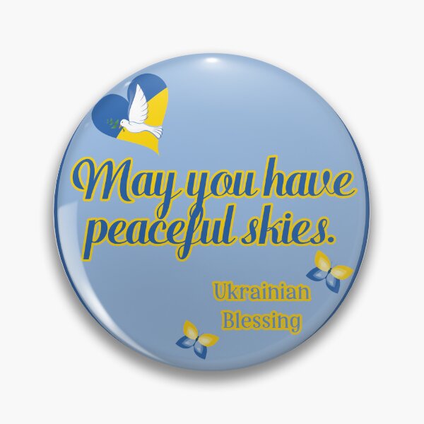 Item preview, May You Have Peaceful Skies Ukrainian Blessing with Dove and Butterflies designed and sold by JoyOfHopeStore.