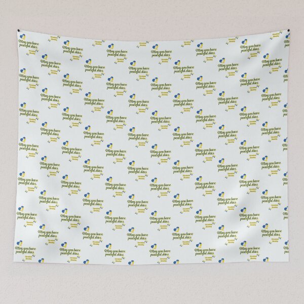 Item preview, May You Have Peaceful Skies Ukrainian Blessing with Dove and Butterflies designed and sold by JoyOfHopeStore.